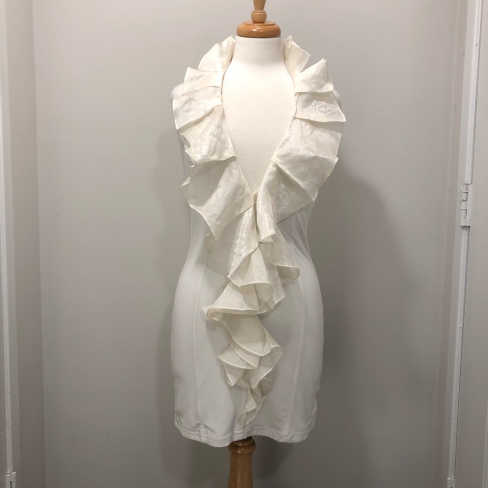 Bebe Deep V Halter Dress
